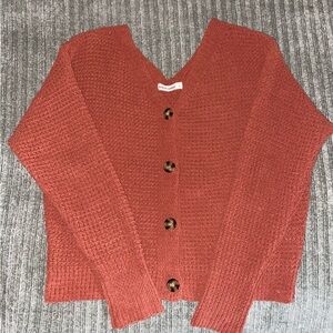 Button up Knit Cardigan - moon & madison -Terracotta